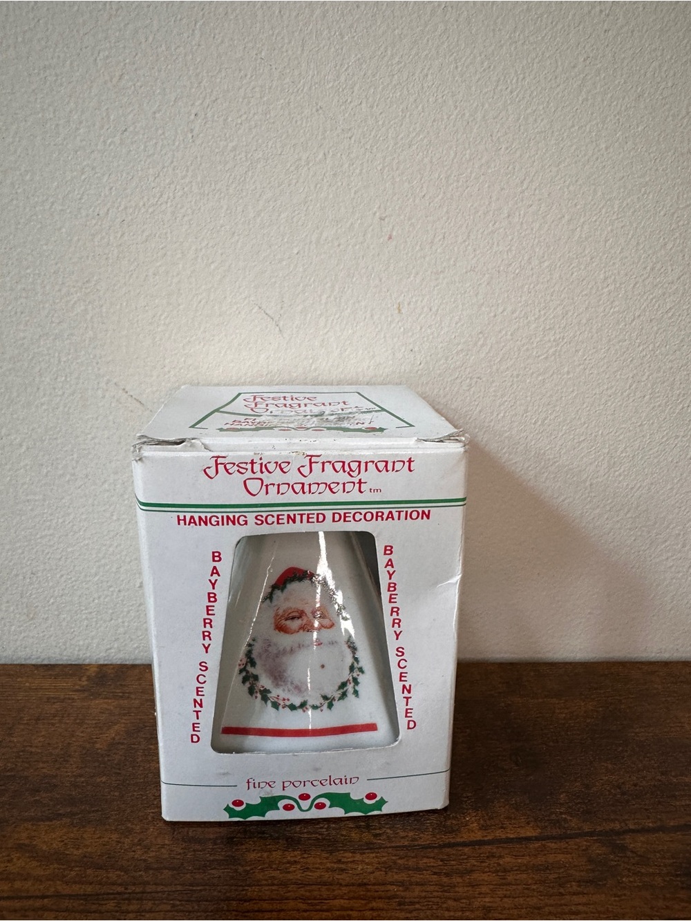 Vintage Jasco Festive Fragrant Ornament Santa Porcelain Christmas Bayberry Scent
